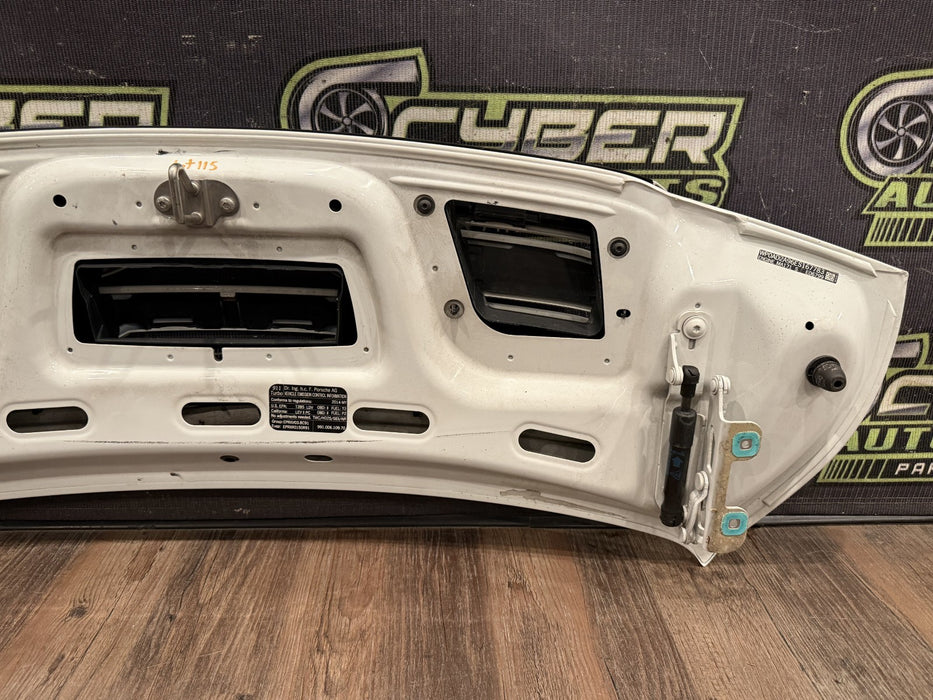 2014 PORSCHE 911 TURBO S 991 WHITE REAR DECK LID ENGINE VENT PANEL OEM