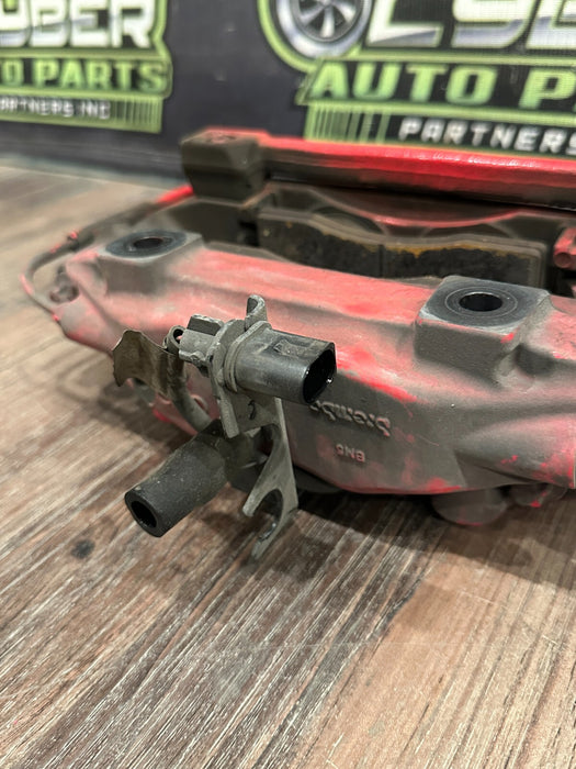 2021 AUDI R8 REAR LEFT RED CARBON CERAMIC BRAKE CALIPER OEM *PAINT CHIPS/READ!*