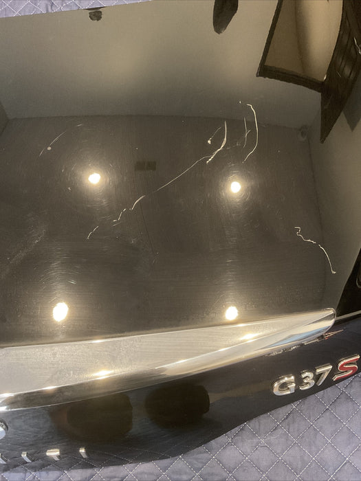 2013 INFINITI G37S COUPE REAR TRUNK DECK LID BLACK COMPLETE OEM~SCRATCHES~