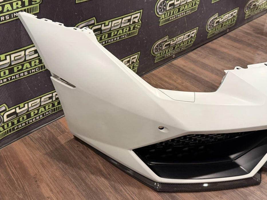 2019 LAMBORGHINI HURACAN 610 FRONT BUMPER OEM WHITE COMPLETE MINUS SENSORS