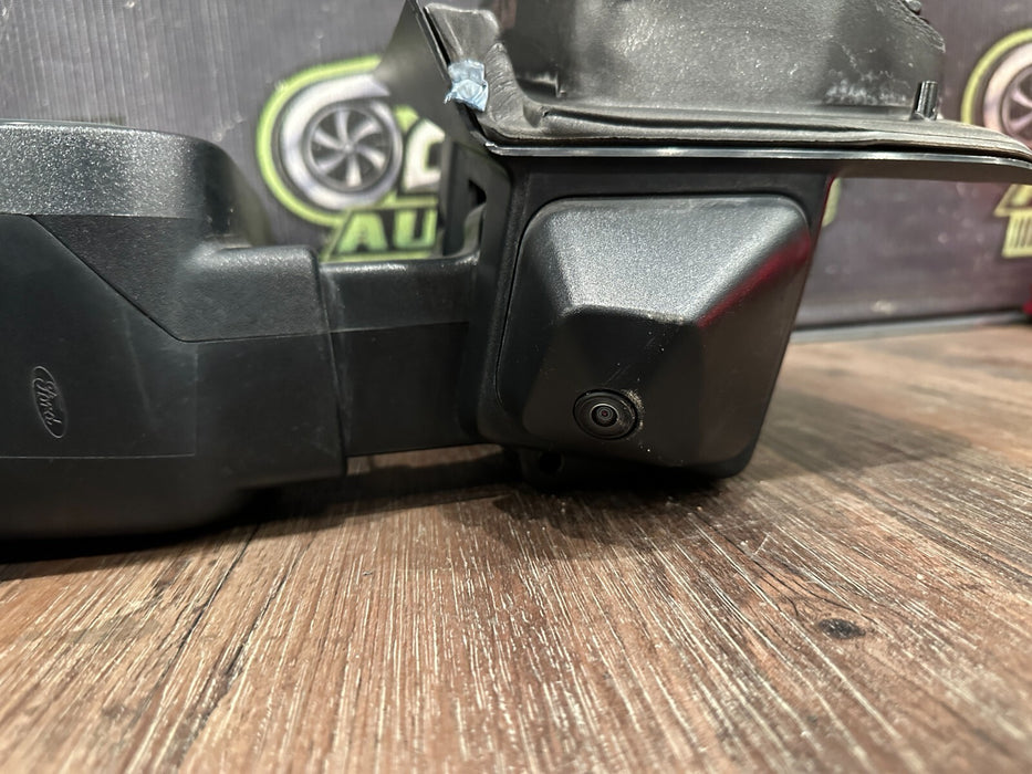 2023-2024 FORD F350 LEFT DRIVER CHROME CAP TOW MIRROR W CAMERA OEM