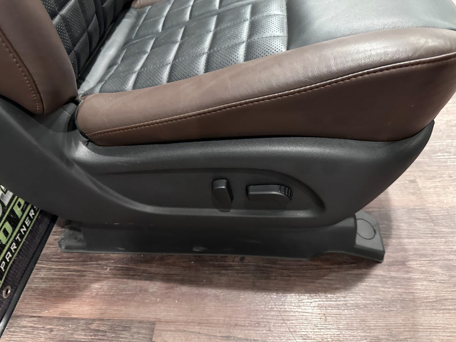 2017 NISSAN TITAN XD RESERVE FRONT LEFT RIGHT BROWN/BLACK SEATS OEM