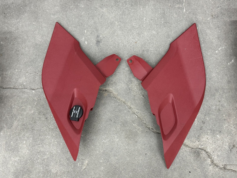 2014 PORSCHE 911 TURBO S 991 REAR SEATS DOOR PANEL INTERIOR RED OEM