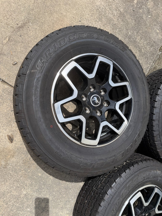 FORD BRONCO TAKE OFF WHEELS RIMS TIRES W/ SPARE BRIDGESTONE DUELER A/T 225/70R18