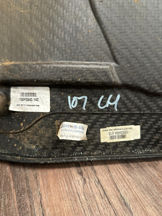 2014 AUDI R8 LEFT CARBON FIBER SIDE BLADE PANEL OEM *PPF PEELING/NO DAMAGE*