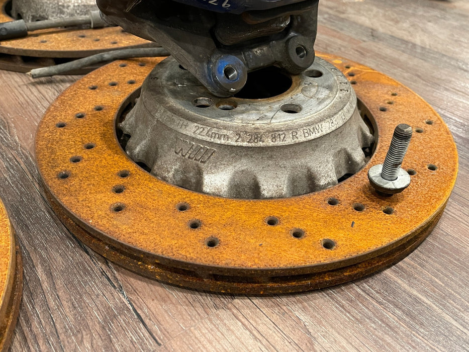 2020 BMW M4 F82 FRONT REAR  BLUE BREMBO BRAKE CALIPERS & ROTORS (448) OEM *READ