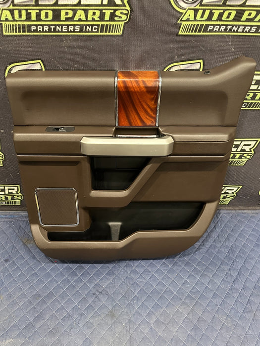 2017-2019 FORD F250 F350 F450 KING RANCH BROWN REAR RIGHT DOOR PANEL OEM *FLAW 5