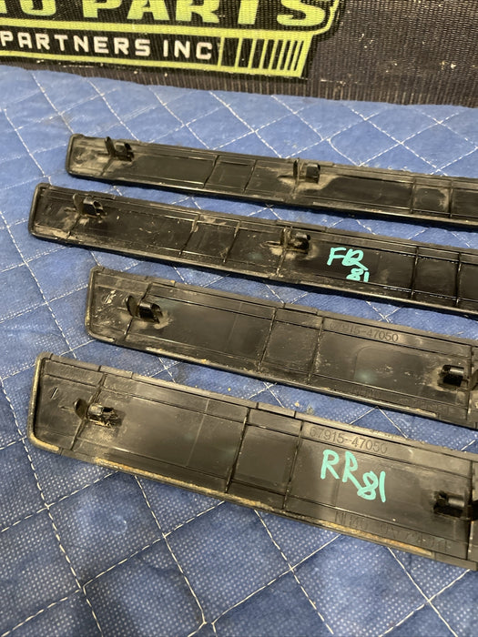 2014 TOYOTA PRIUS V FRONT REAR LEFT RIGHT SCUFFS PLATE SET OEM ~MINOR SCRATCHES~