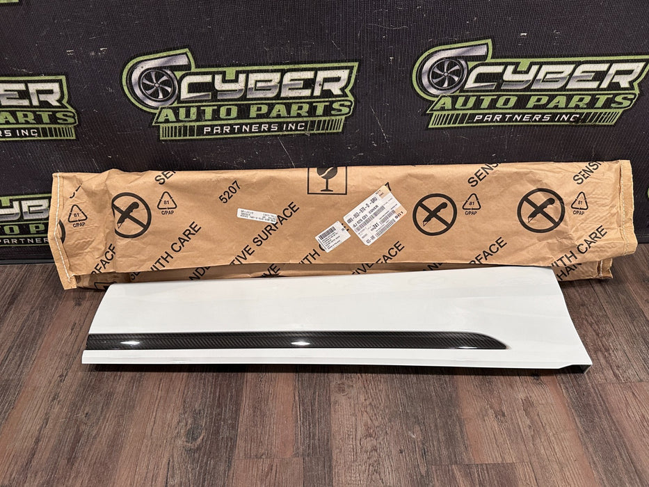 2020 AUDI RS Q8 REAR RIGHT LOWER DOOR MOLDING CARBON FIBER TRIM OEM 4M8 853 970