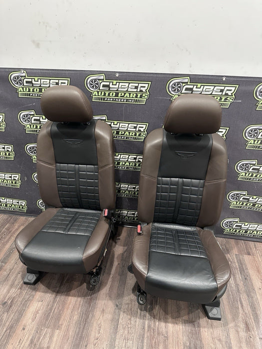 2017 NISSAN TITAN XD RESERVE FRONT LEFT RIGHT BROWN/BLACK SEATS OEM