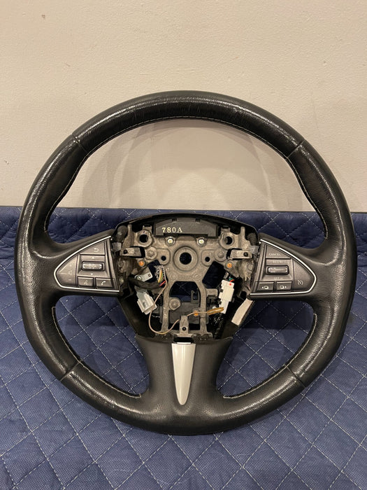 2017 INFINITI Q50 RED SPORT BLACK LEATHER STEERING WHEEL W CONTROLS OEM