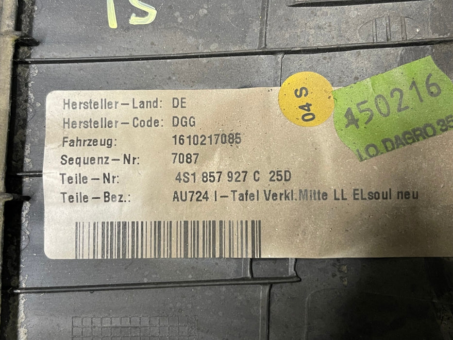 2017 AUDI R8 A/C PANEL PROTECTION OEM 4S1-857-927-C-25D