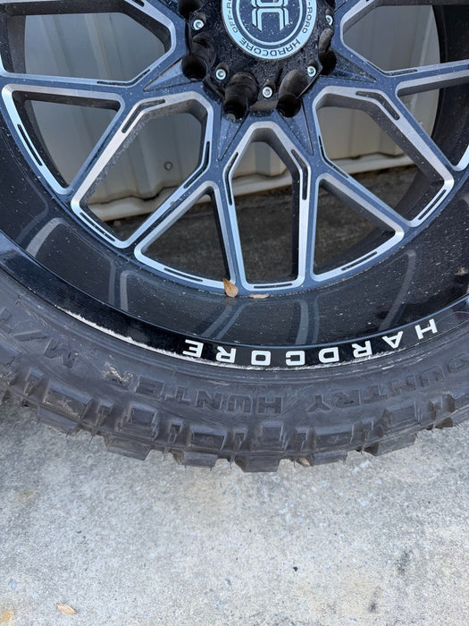 FORD F250 F350 8X170 HARDCORE HC104 BLACK MILLED 26X14 FURY 38X15.50R26 TIRES