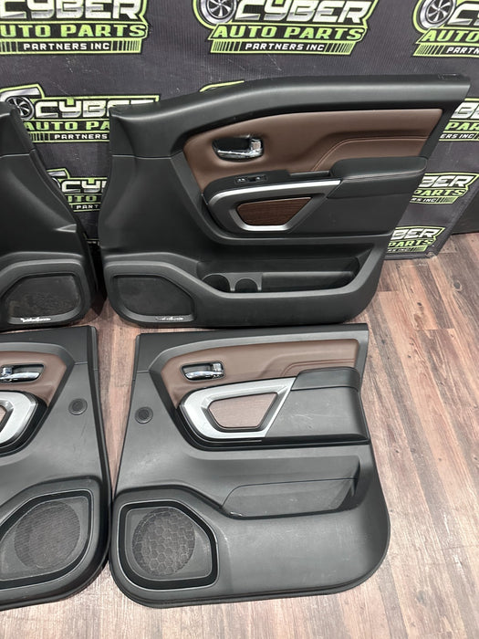 2017 NISSAN TITAN XD RESERVE FRONT REAR BROWN DOOR PANEL SET OEM *FLAWS #10