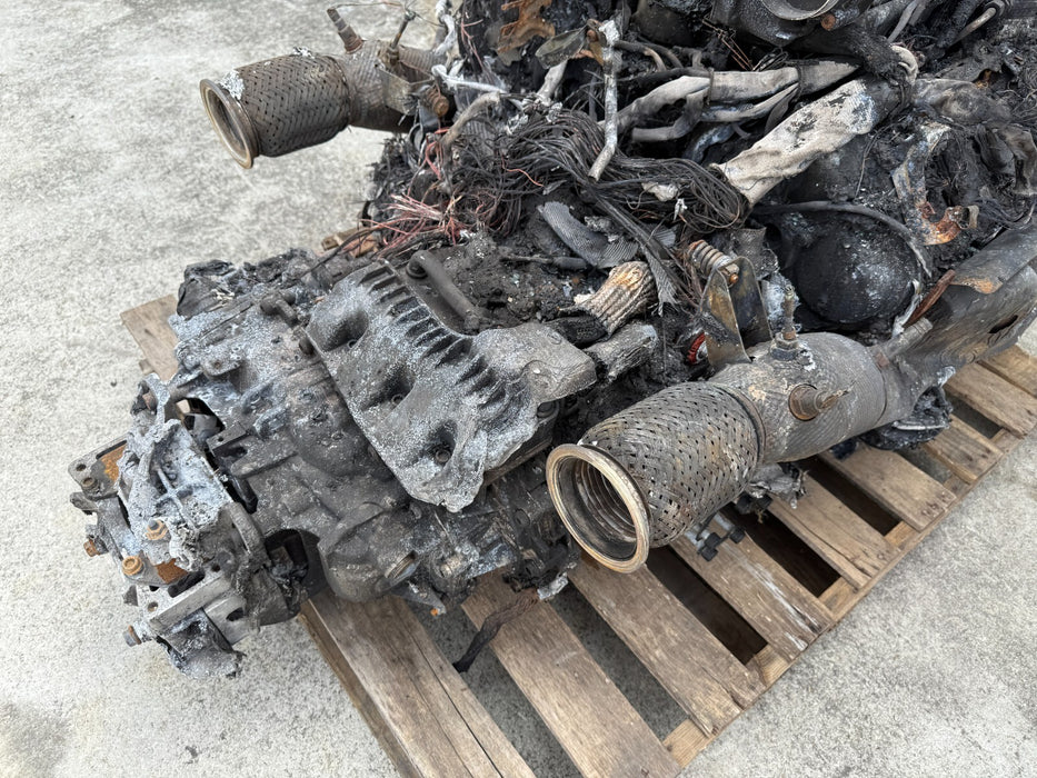 2014 AUDI R8 5.2L V10 ENGINE TRANSMISSION ESS SUPERCHARGER *BURNT* -BUILT BLOCK-