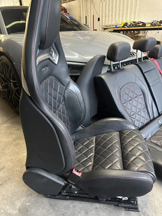 2015 MERCEDES C63S AMG EDITION 1 SEDAN W205 REAR SEATS DIAMOND STITCH OEM