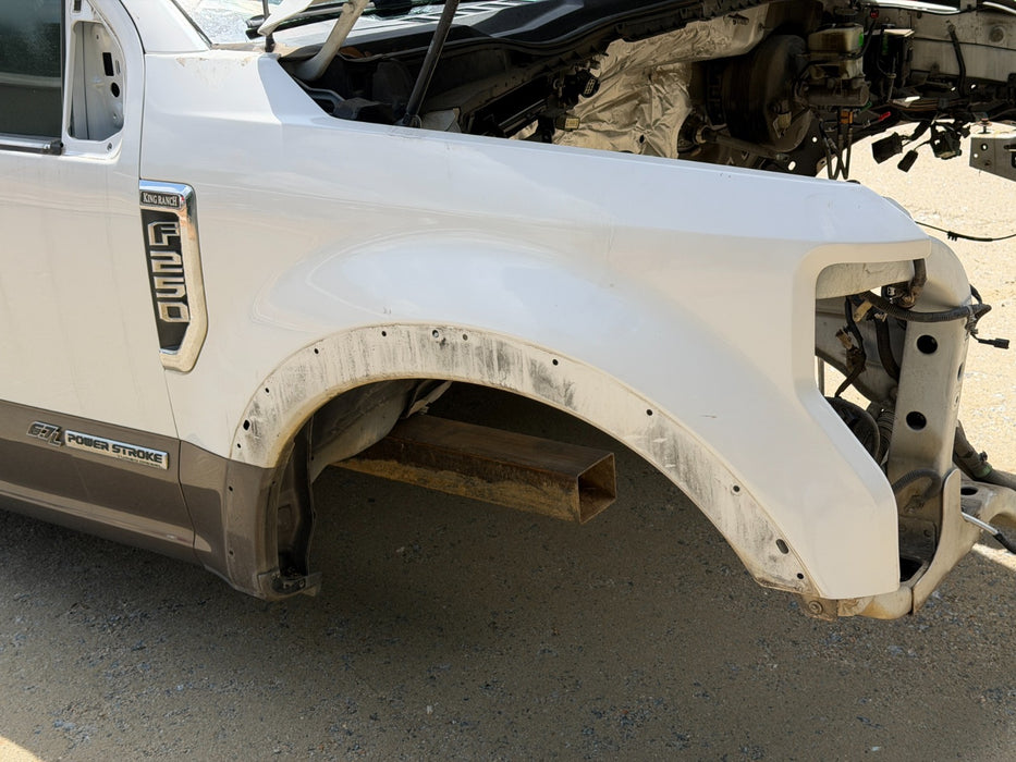 2017-2022 FORD F250 F350 KING RANCH PEARL WHITE 2 TONE PASSENGER FENDER (UG, H5)