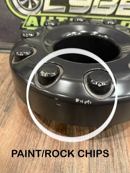 2017-2019 FORD F250 F350 F450 BLACK WHEEL HUB CAPS OEM *READ/CHIPS*