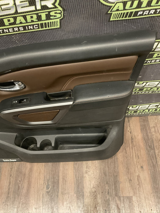 2016 NISSAN TITAN XD PLATINUM RESERVE FRONT RIGHT DOOR PANEL COMPLETE OEM