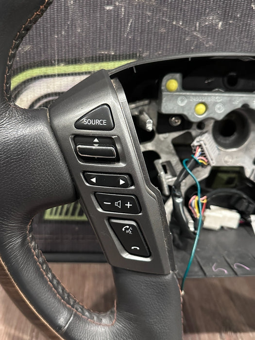 2017 NISSAN TITAN XD RESERVE PLATINUM STEERING WHEEL W WOOD GRAIN TRIM OEM