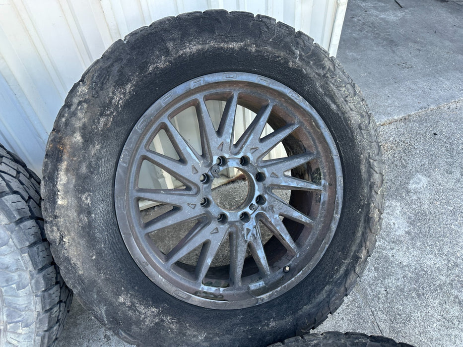 8x170 FORD F250 F350 TIS 22X12 WHEELS SET *BAD TIRES*