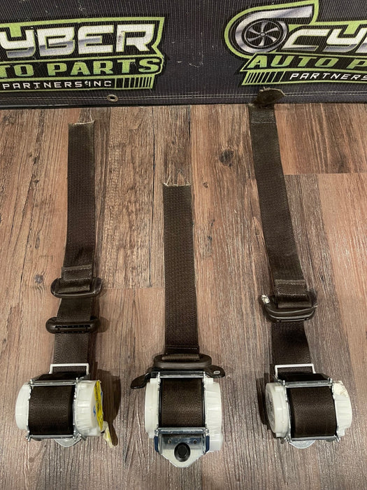 2017-2019 FORD F250 F350 REAR LEFT MIDDLE RIGHT BROWN SEATBELTS OEM *CUT BELTS*