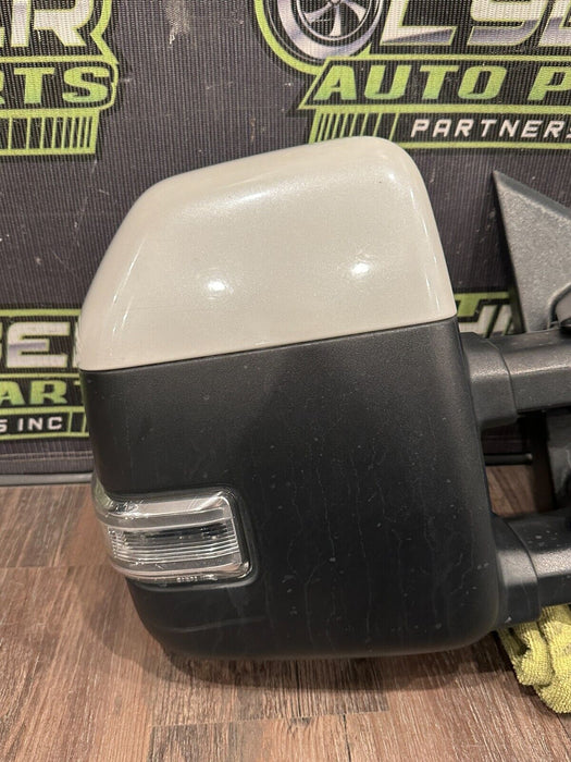 2017-19 FORD F250 F350 F450 RIGHT TOW MIRROR MET WHITE CAP W CAMERA OEM *STREAKS