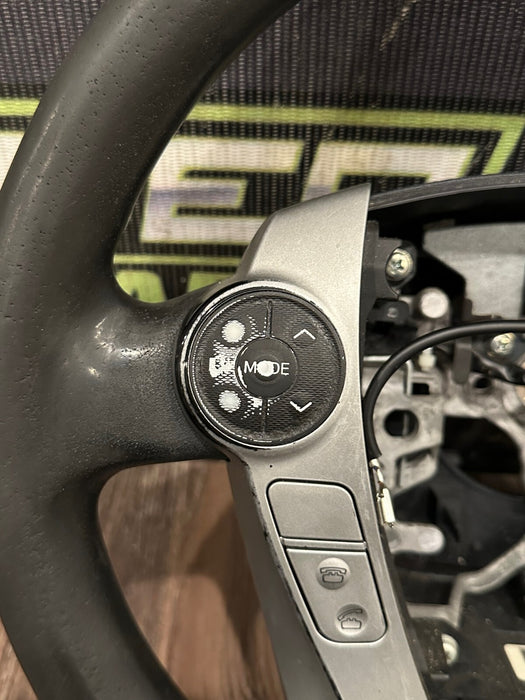 2014 TOYOTA PRIUS V BLACK LEATHER STEERING WHEEL OEM *WEAR* (READ DESCRIPTION)