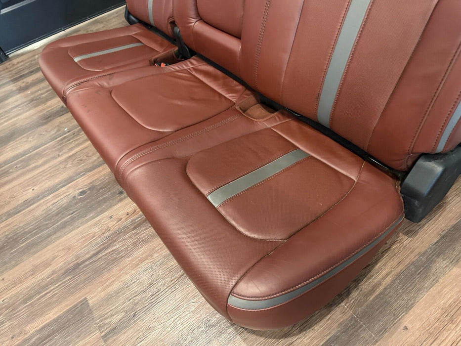 2017-2019 FORD F250 F350 F450 DARK MARSALA RED LEATHER REAR SEATS OEM *READ*