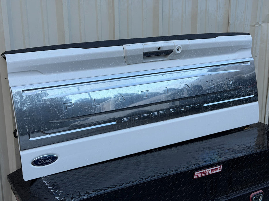 2023 2024 2025 FORD F250 F350 F450 PLATINUM TAILGATE ASSEMBLY STAR WHITE