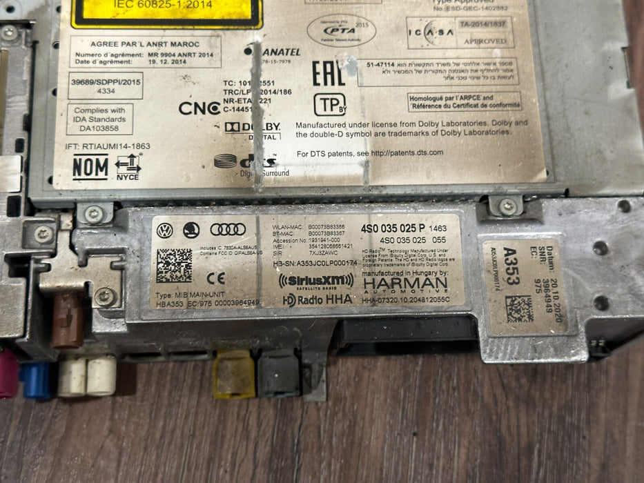 2021 AUDI R8 MULTIMEDIA CD PLAYER HEAD UNIT OEM 4S0 035 025