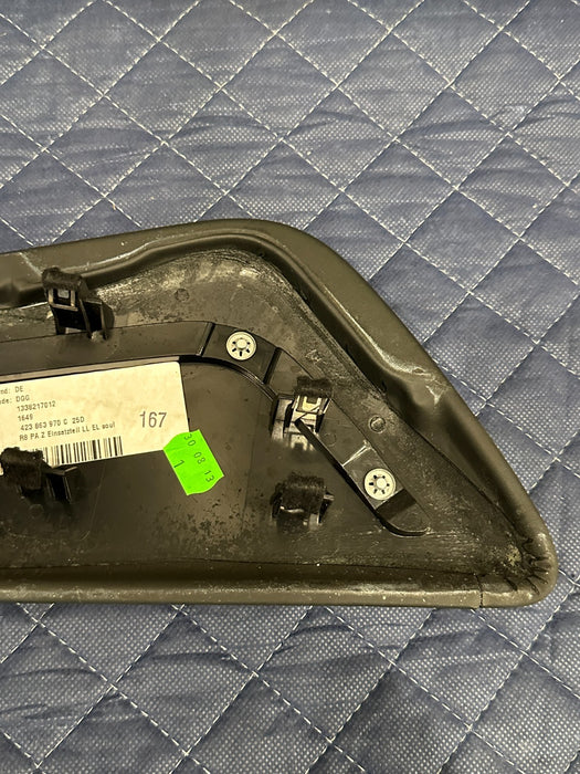2014 AUDI R8 CENTER CONSOLE RIGHT PASSENGER TRIM PANEL OEM 423 863 970 C ~FLAW~