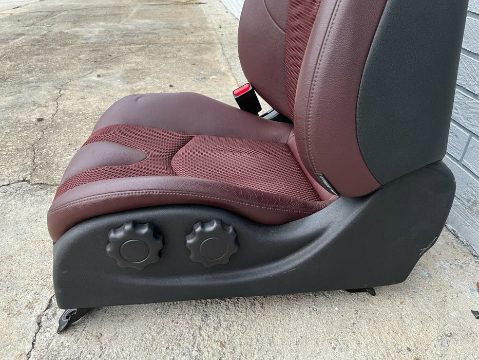 2014 NISSAN 370Z CONVERTIBLE FRONT DRIVER SEAT HEATED/COOLED BURGUNDY OEM 09-20