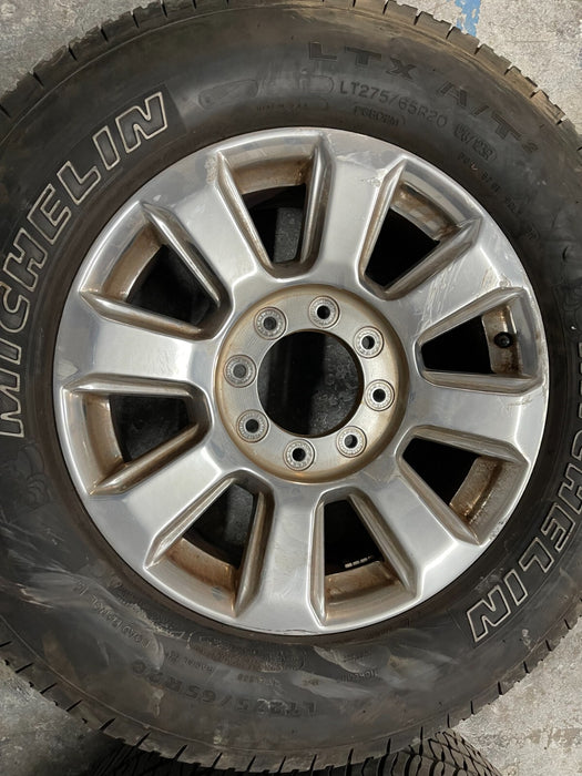 2017-2022 FORD F250 PLATINUM OEM WHEELS RIMS MICHELIN TIRES 20X8 LT275/65/R20 (2