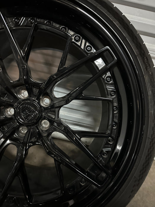 2021 AUDI R8 21X12 5X112 ANRKY REAR WHEELS RIMS PAIR TIRE GENUINE OEM ~CURBRASH~