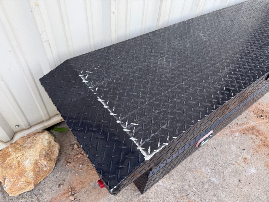 72 in. Gloss Black Aluminum Full Size Low Profile Crossbed Truck Tool Box