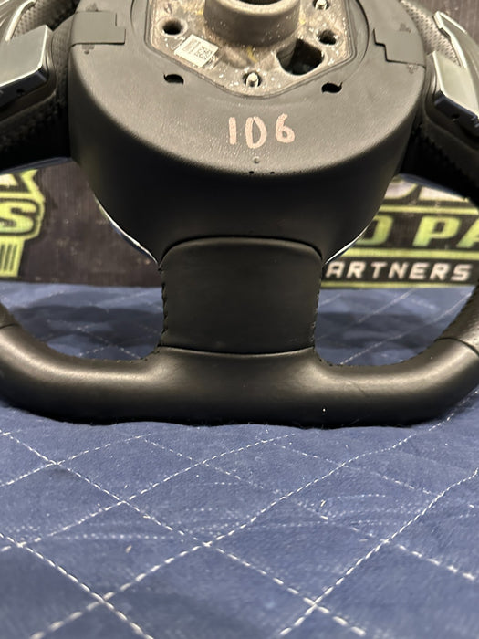 2014 AUDI R8 V10 BLACK LEATHER STEERING WHEEL W PADDLE SHIFTER OEM ~FLAW!!~