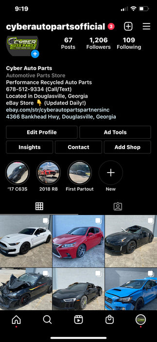 2015-2020 DODGE CHARGER HELLCAT REAR RIGHT PASSENGER EXTERIOR DOOR HANDLE OEM