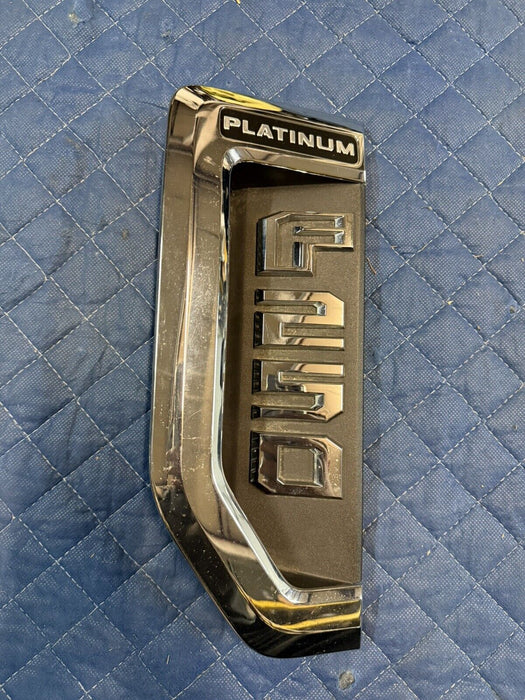 2019-2021 FORD F350 PLATINUM DRIVER LEFT CHROME FENDER EMBLEM BADGE OEM