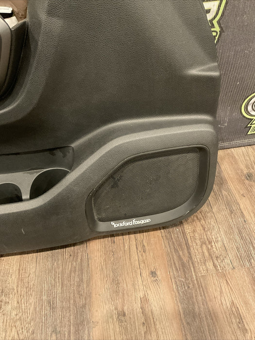 2016 NISSAN TITAN XD PLATINUM RESERVE FRONT LEFT DOOR PANEL WOOD LEATHER OEM