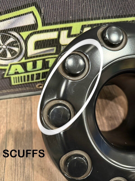 2017-2019 FORD F250 F350 F450 BLACK WHEEL HUB CAPS OEM *READ/CHIPS*