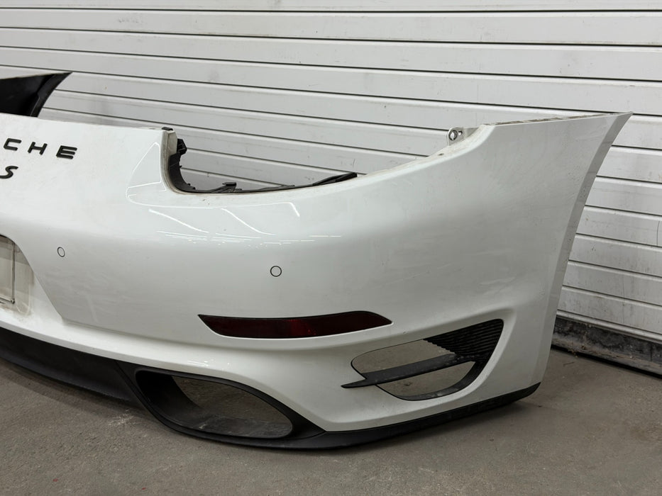 2014 PORSCHE 911 991 TURBO S REAR BUMPER W/ DIFFUSER MINT WHITE COMPLETE OEM
