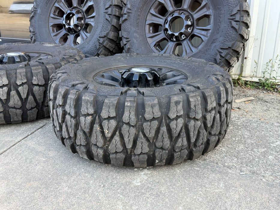 2005-2026 FORD F250 F350 TREMOR 18" WHEELS NEW 37X13.50 MUD GRAPPLERS SET 8X170