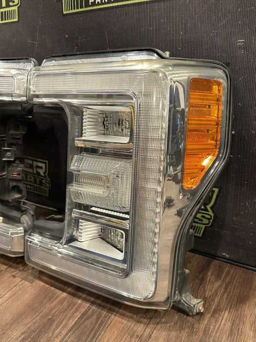 2017-2019 FORD F250 F350 F450 LEFT RIGHT LED HEADLIGHT PAIR OEM *YELLOWING