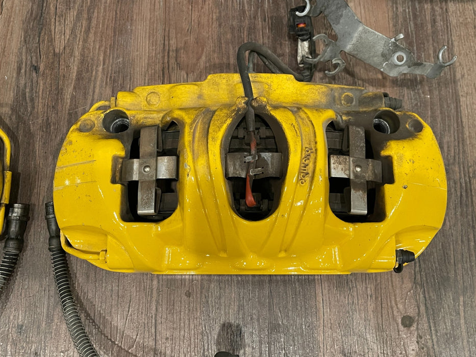 2014 PORSCHE 911 TURBO S 991 FACTORY PCCB CARBON CERAMIC BRAKE CALIPERS SET OEM