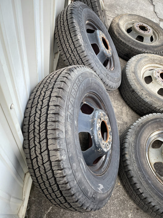 DODGE RAM 3500 8X6.5 8X165.1 DUALLY DRW WHEELS RIMS TIRES (6) SET OEM STEEL