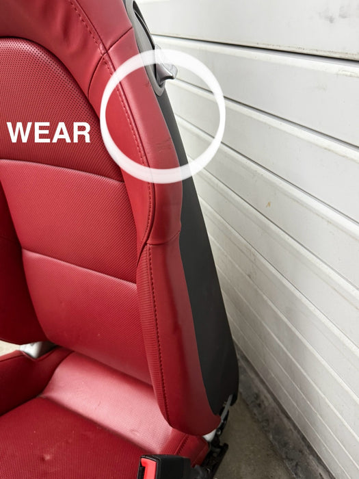 2014 PORSCHE 911 TURBO S 991 FRONT REAR SEATS RED OEM GENUINE