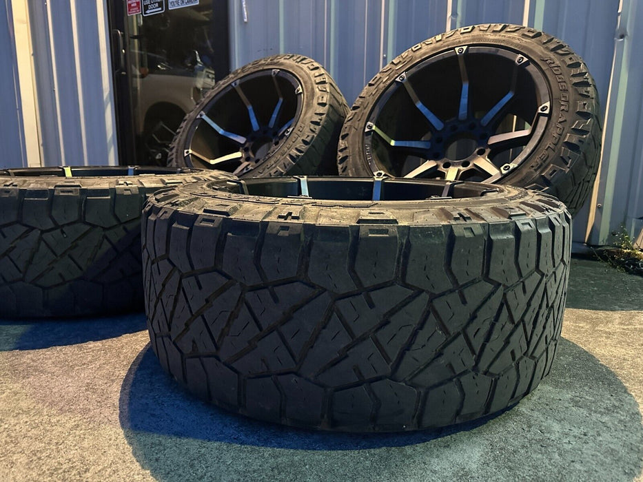 22X12 FUEL RIMS 35X12.50R22LT NITTO RIDGE GRAPPLER TIRES 8X170 F250 F350