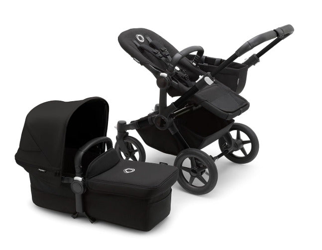 Bugaboo Donkey 5 Mono Complete Single Stroller Converts Double Midnight Black