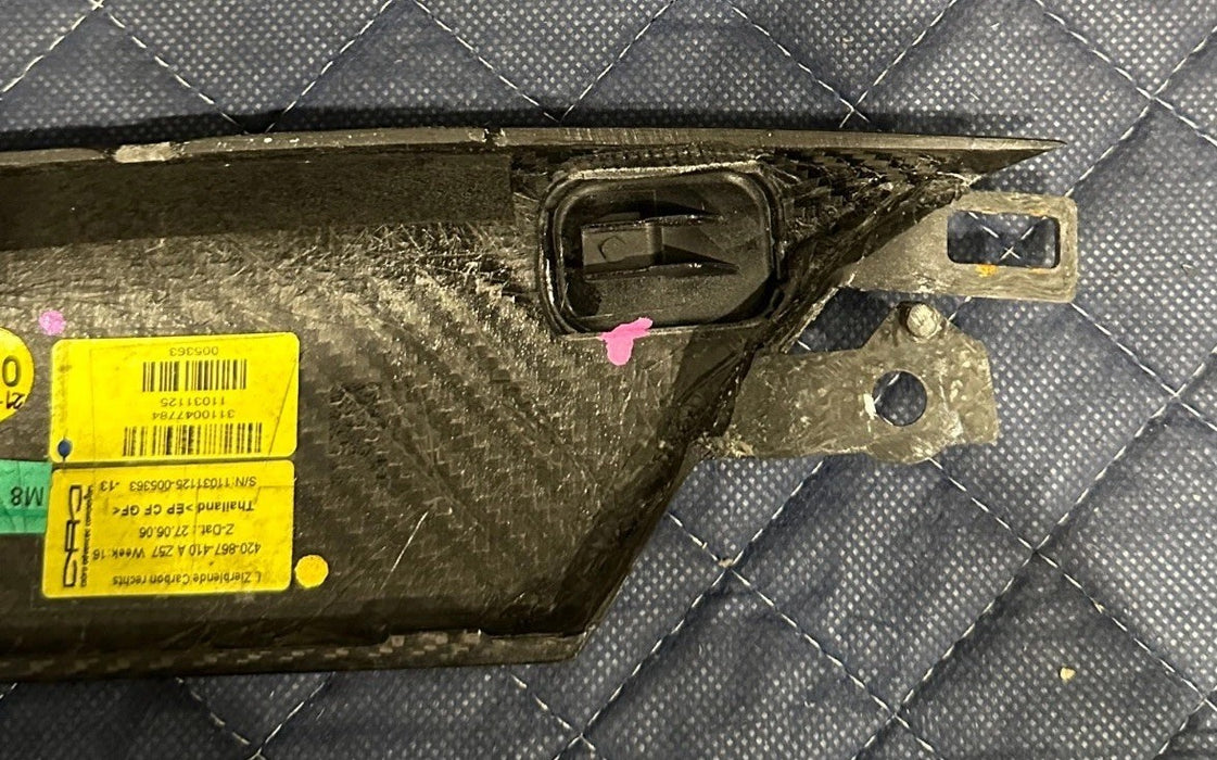 2014 AUDI R8 SPYDER RIGHT CARBON FIBER DOOR PANEL TRIM MOULDING OEM 420 867 410